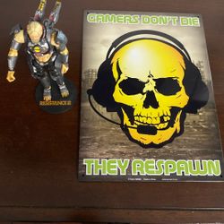 Resistance 2 doll and a gamer board