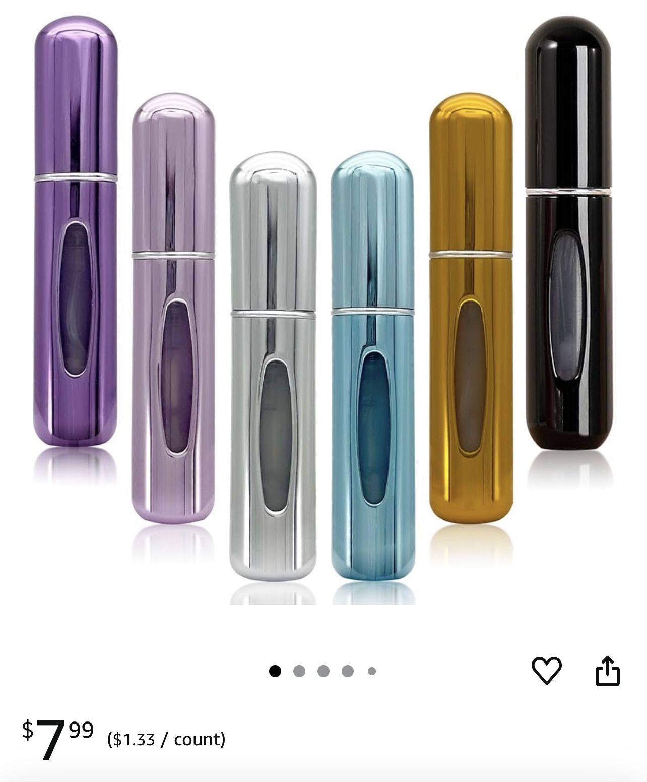 Refillable Perfume Bottle Travel - 6 Pcs Mini Perfume Refillable Bottle Atomizer Sprayer for Perfume Small and Portable, Easy to Filling Suitable for 