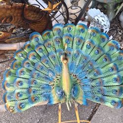Colorful Metal Peacock Garden Decor 