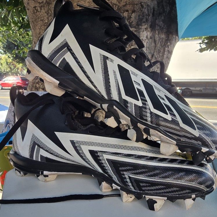 Size 6.5 Men’s- Adidas Freak Spark Black White Athletic Football Cleats