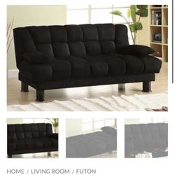 Black Futon Sofa With Storage 