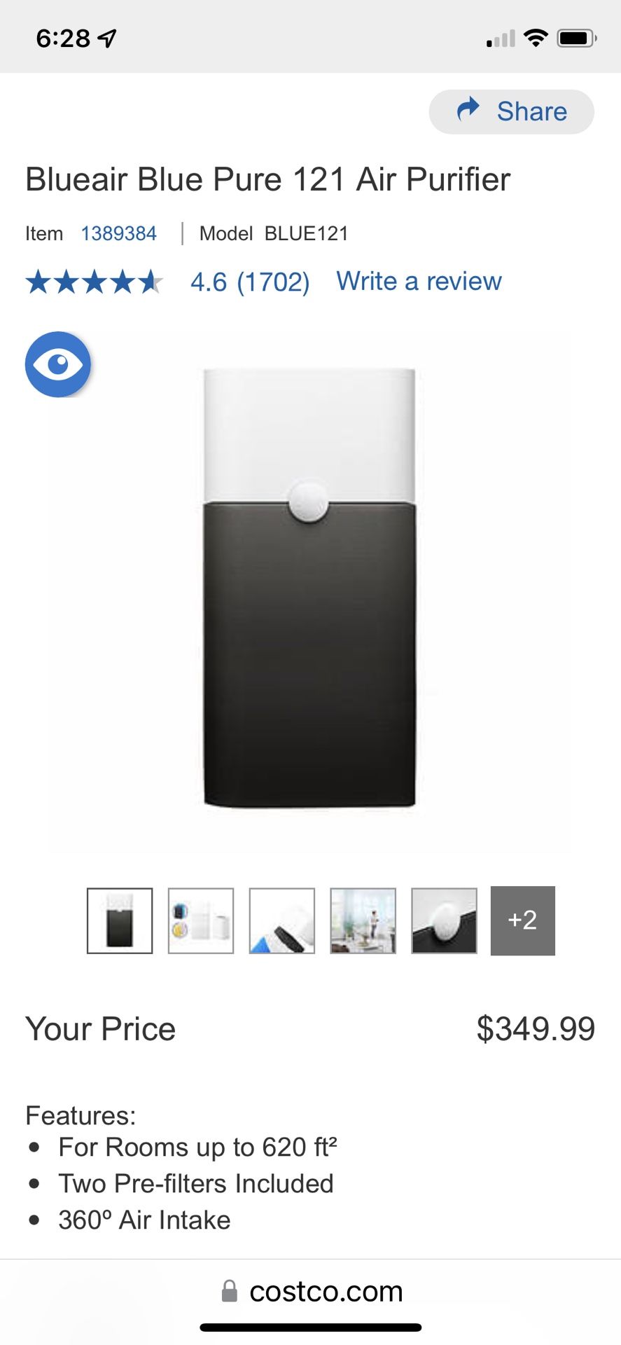 Blueair Blue Pure 121 Air Purifier