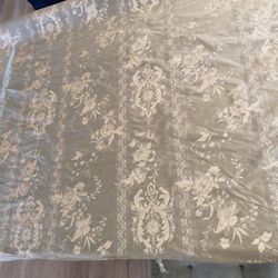 Silk Floral Stipe Fabric 