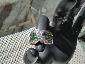 10K white gold plated ring size 10