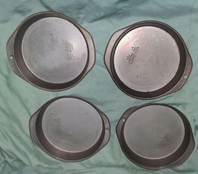 Set Of 4 Vintage EKCO Bakers Secret 8” Cake Pans Made In USA Good Condition