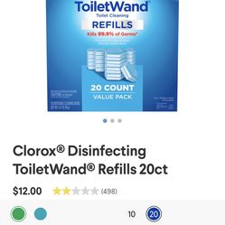 2-pack Of 20 (Each) Clorox Toilet Wand Refills 