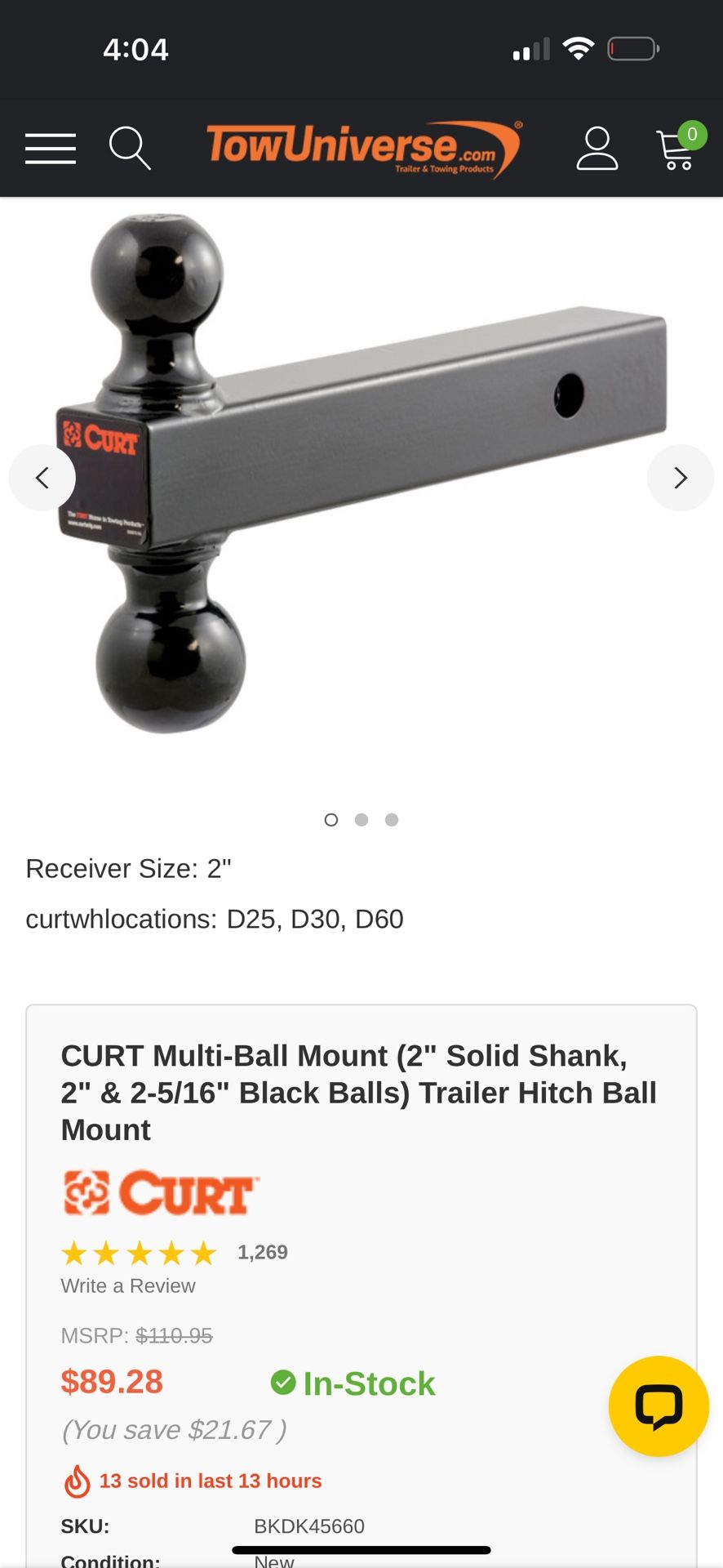 2 Inch / 2 5/16 Inch Hitch