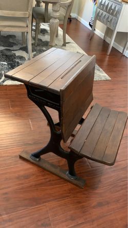 Restored vintage school desk and bench silent giant