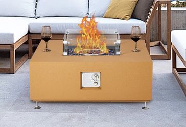 NEW Propane Fire Pit Table W/ Wind Guard & Glass Beads, 50000BTU Fire Table W/ Rain Cover !