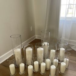 Candles with Vases For Christmas Or Wedding Decorations 