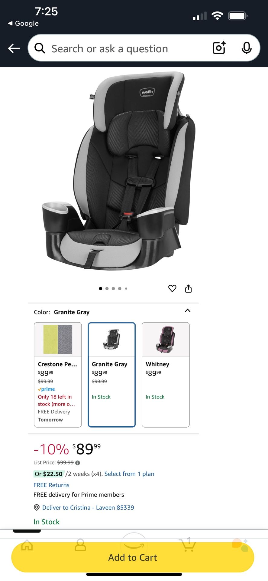 Evenflo Car Seat