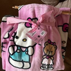 Pink hello Kitty Blanket/ Throw NWT
