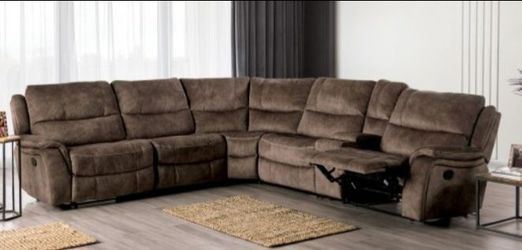 Brand New Brown Super Plush Reclining Sectional Sofa