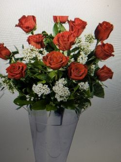 Large metal flower bucket vase 14"x8"