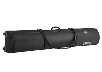 VEVOR Ski Roller Bag, Up to 68.9 in/175 cm, Padded Snowboard Bag with Wheels for Air Travel