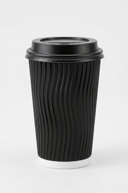 Disposable Paper Cups Black 16 Oz 100 Pack