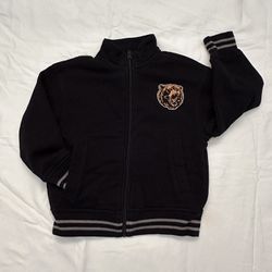  Boys Black Jacket With Grey Stripes Size 5
