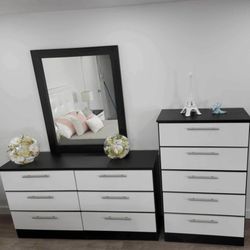 Dresser Whit Mirror And Chest - Cómoda Con Espejo Y Gavetero 