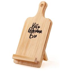 Gifts for Grandma,Christmas Stocking Stuffers, Mother's Day Birthday Gifts for Women, Cutting Board Style Wood Recipe Cookbook iPad Tablet Stand Holde