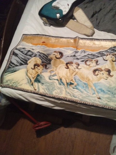 Vintage Velvet Wall Hanging. Italian Import