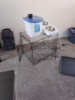 Small dog cage with accessories