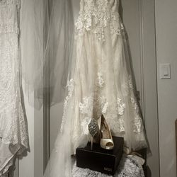 Wedding Dress 👰‍♀️ 💒 + Bridal Shoes 👠 