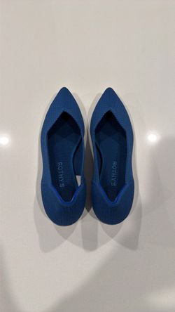 Rothy's Blue Knit Pointed-Toe Flats