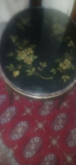 Vintage Chinoserie  Oval Coffee Table