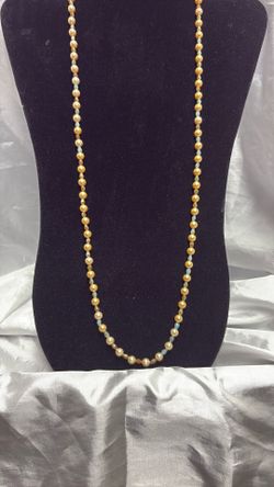 Faux Pearl And Crystal Necklace 