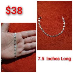 925 Sterling Silver Women's Bracelet/Brasalete De Cruces De Plata 925 Para Dama