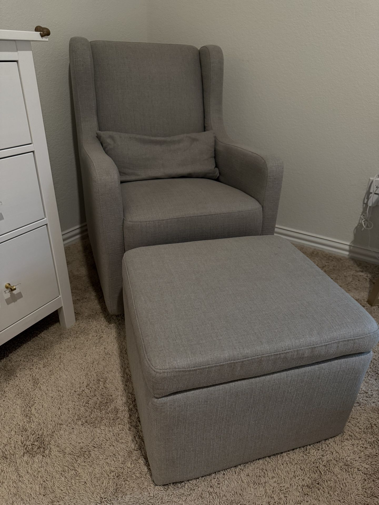 Swivel Glider with storage ottoman