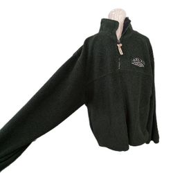 Vintage Outdoor Expedition Lake Tahoe Fleece Pullover Sweatshirt Half-Zip Forest Green Med. 