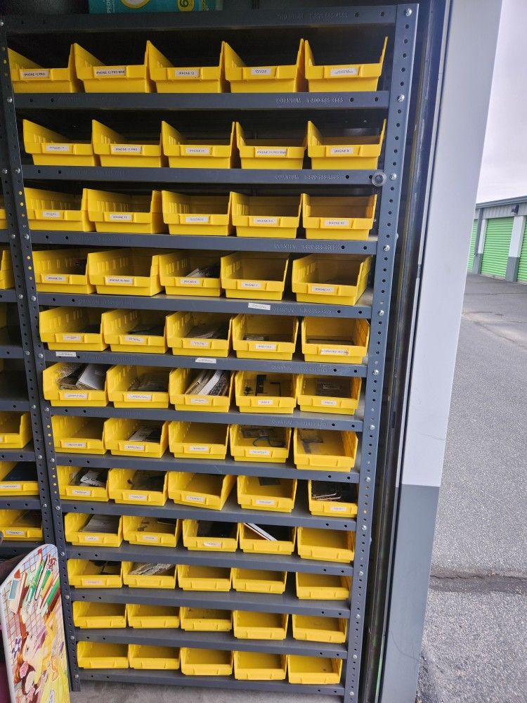 SHELF ORGANIZER WITH PLASTIC BINS