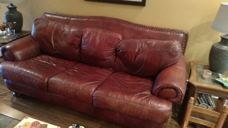 Leather Couch, Loveseat and Chair.