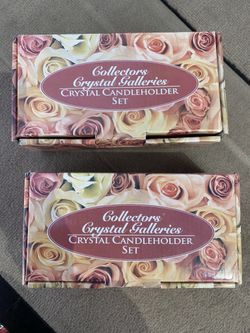Vintage Crystal Galleries Candle Holders 2 Sets of 2 total for holders