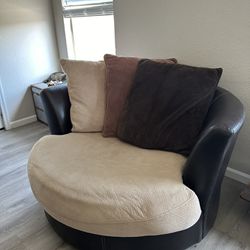 Round Brown Sofa 