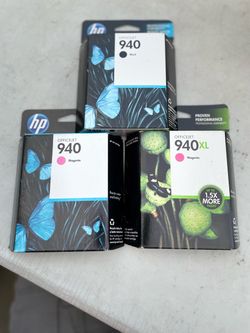 Lot of 3 HP 940 XL black,black, Magentaxl