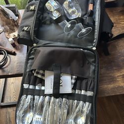 Brand-New Sunflora Picnic Backpack Set for 4 – Complete Set