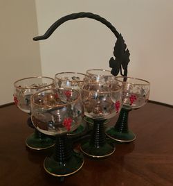 Vintage German Wine Glasses, Roemer Rhein, Set of 5 Coil Ribbed Stems,  Chartreuse Green Glass for Sale in Oak Glen, CA - OfferUp