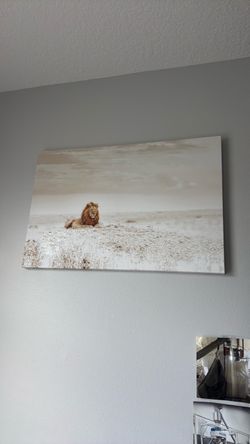 Large Lion Canvas Wall Art Print