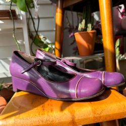 Authentic Miu Miu patent leather mary jane wedges 