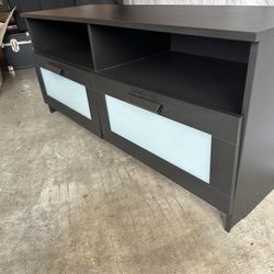 Black Wooden Tv Stand W/2 Drawers