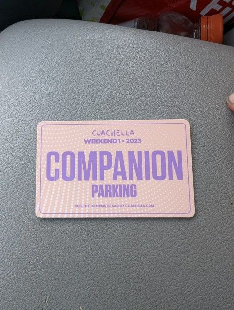Coachella Companion Parking Pass $50