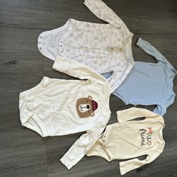 baby 6-9 months long sleeve onesie bundle 