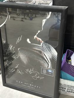 man of steel autographed movie poster 
