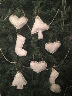 Hand sewn lace ornaments...set of 6