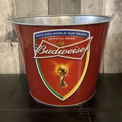 2014 FIFA Futlbol Football Soccer World Cup Brazil Budweiser Beer Ice Bucket New