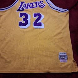 Earvin Magic Johnson Hardwood Classics Mitchell N Ness Los Angeles Lakers Stitched Jersey Size 2xl