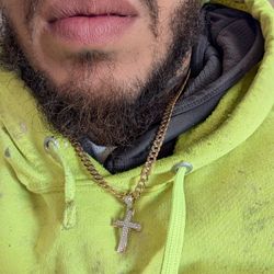 Real Gold Cross Full Of Diamonds