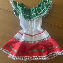 Toddler Dress Fiesta Red White & Green 2T